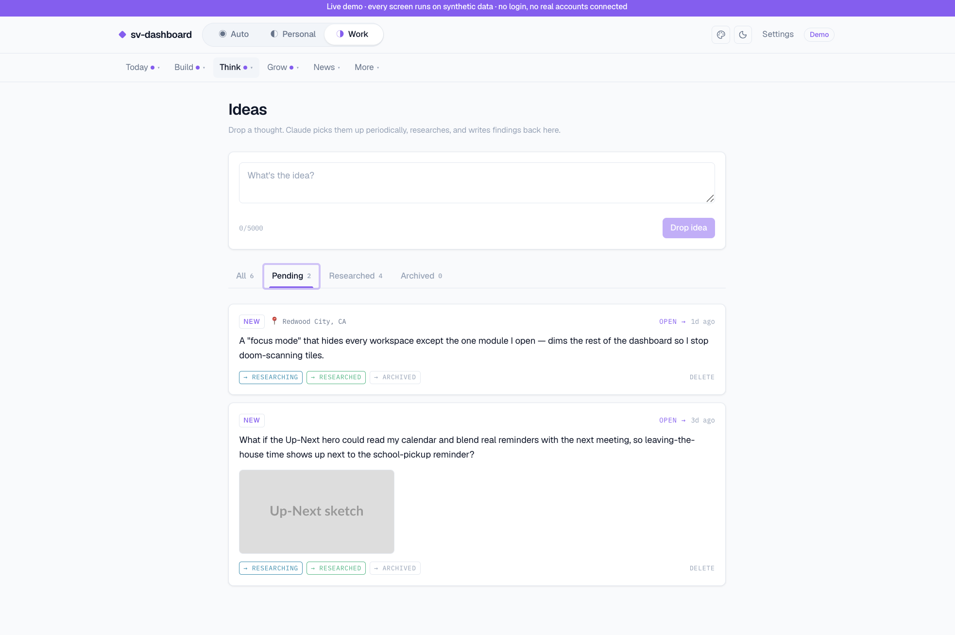 sv-dashboard screenshot